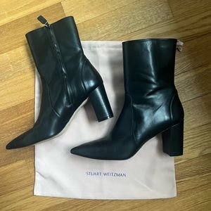 Stuart Weitzman Renegade Point Toe Leather Ankle Boots